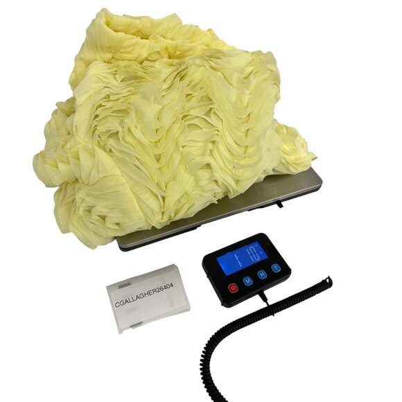 Zara Womens Blazer Jacket M Medium Yellow Textured Ruffled Cropped 3920/273 NWT - Picture 16 of 16